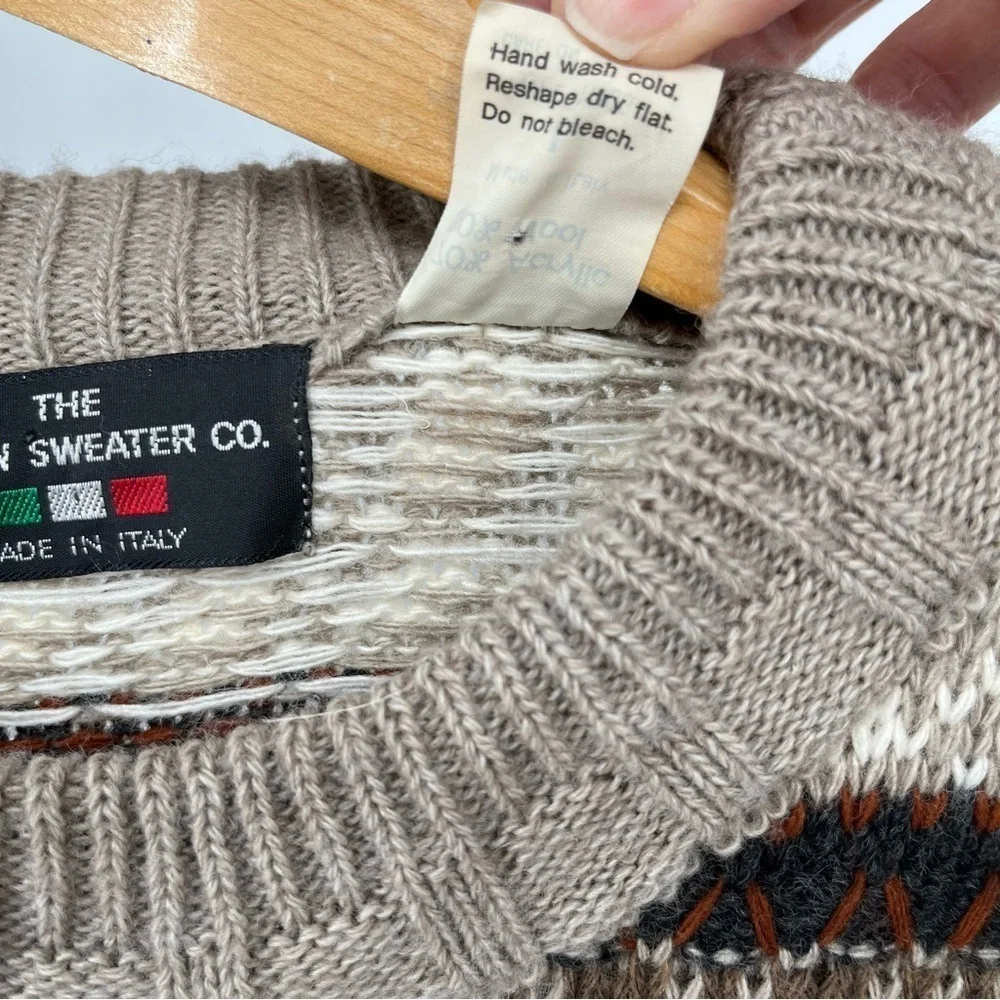 The Italian Sweater Co Vintage Mens Wool/Acrylic Sweater Size L Grandpa